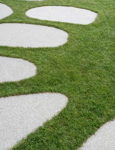stepping stones made of boulder slices