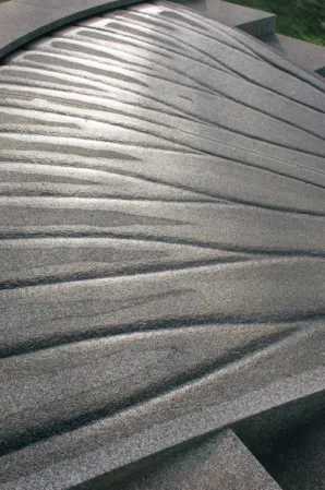 grooves in a granite fountain