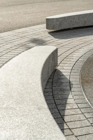 benches made of solid granite