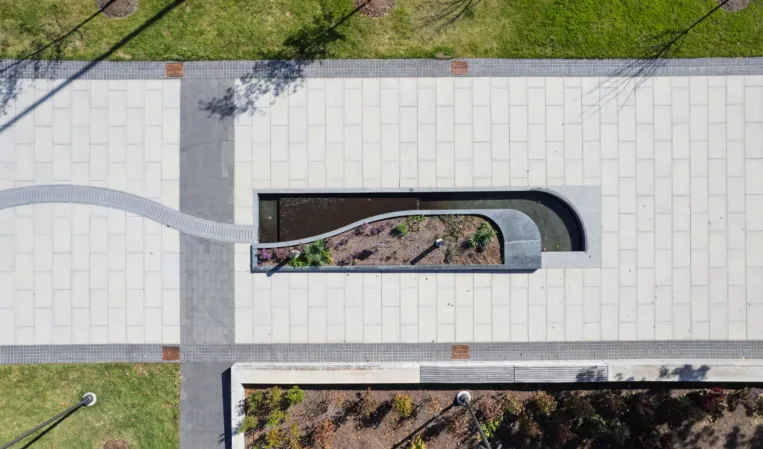 top view of an artificial runnel
