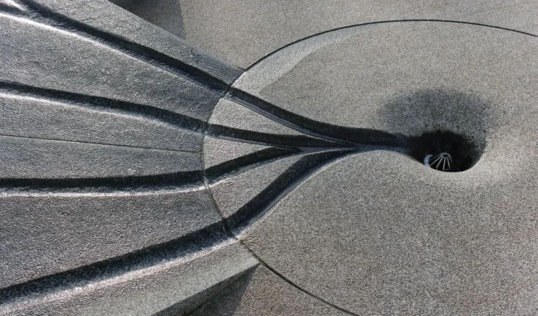 water channels that flow into a drain