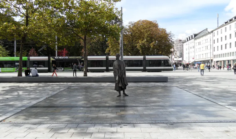 fountain with sculpture in the center