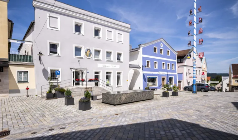 fountain system on a Bavarian market square