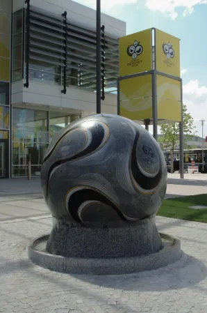 Floating sphere designed like the official 2006 World Cup football
