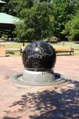 Floating Sphere with Engraved World Map