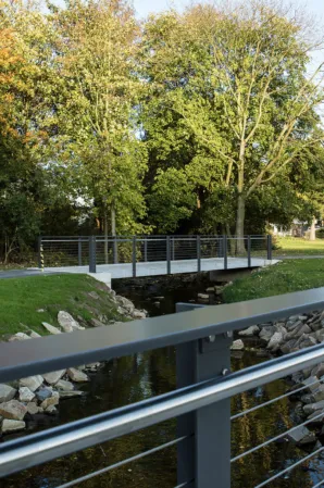 Cycle path bridge in a park