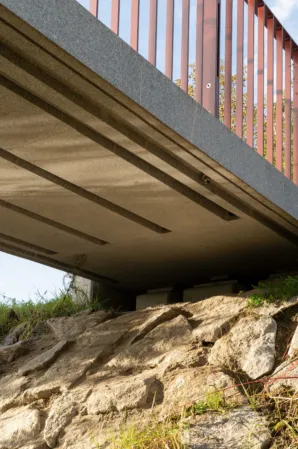 View of the granite bridge from below