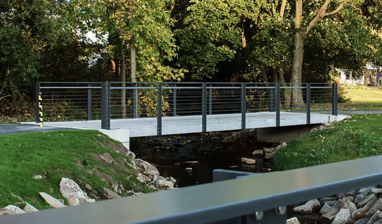 Cycle path bridge in a park