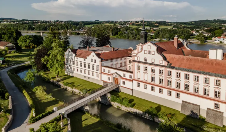 Aerial view of Schloss Neuhaus am Inn