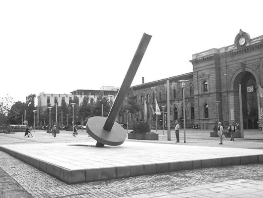 Earth Axis sculpture in Magdeburg
