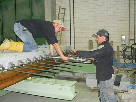 fabrication of a post-tensioned granite bridge