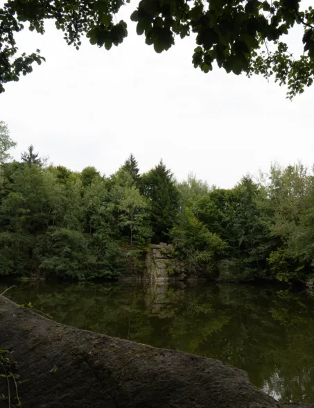 natural pond in an abondend quarry