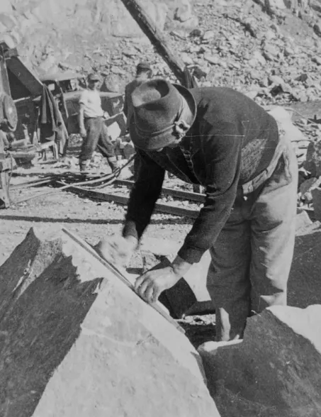 historical image of a stone mason