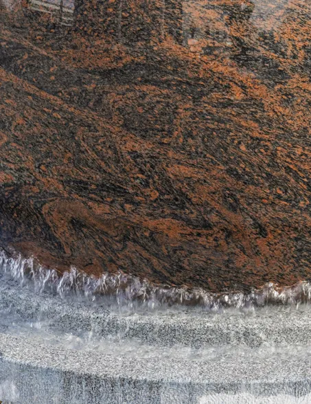 close-up of the water film on a floating sphere