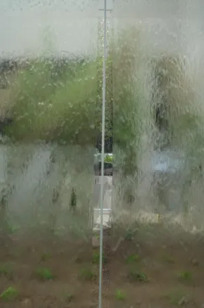 water flowing over glass