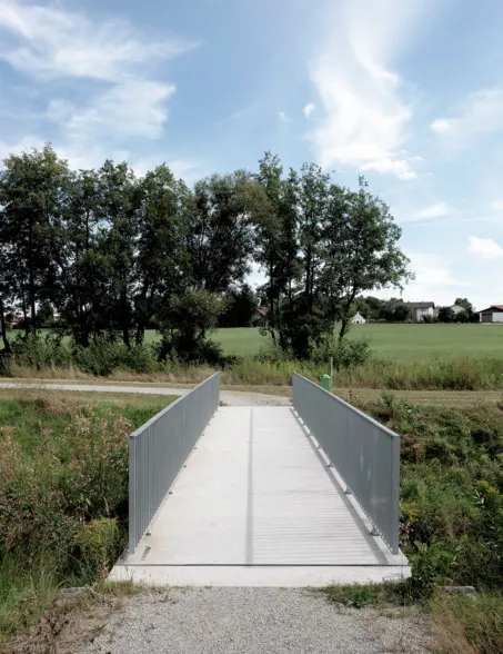 a post-tensioned cycleway bridge made from solid granite